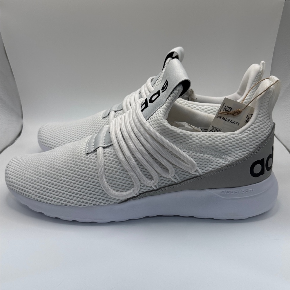 Mens Adidas Lite Racer Adapt 3.0 White Athletic Sneakers - Size 10 FX8803 - NWT